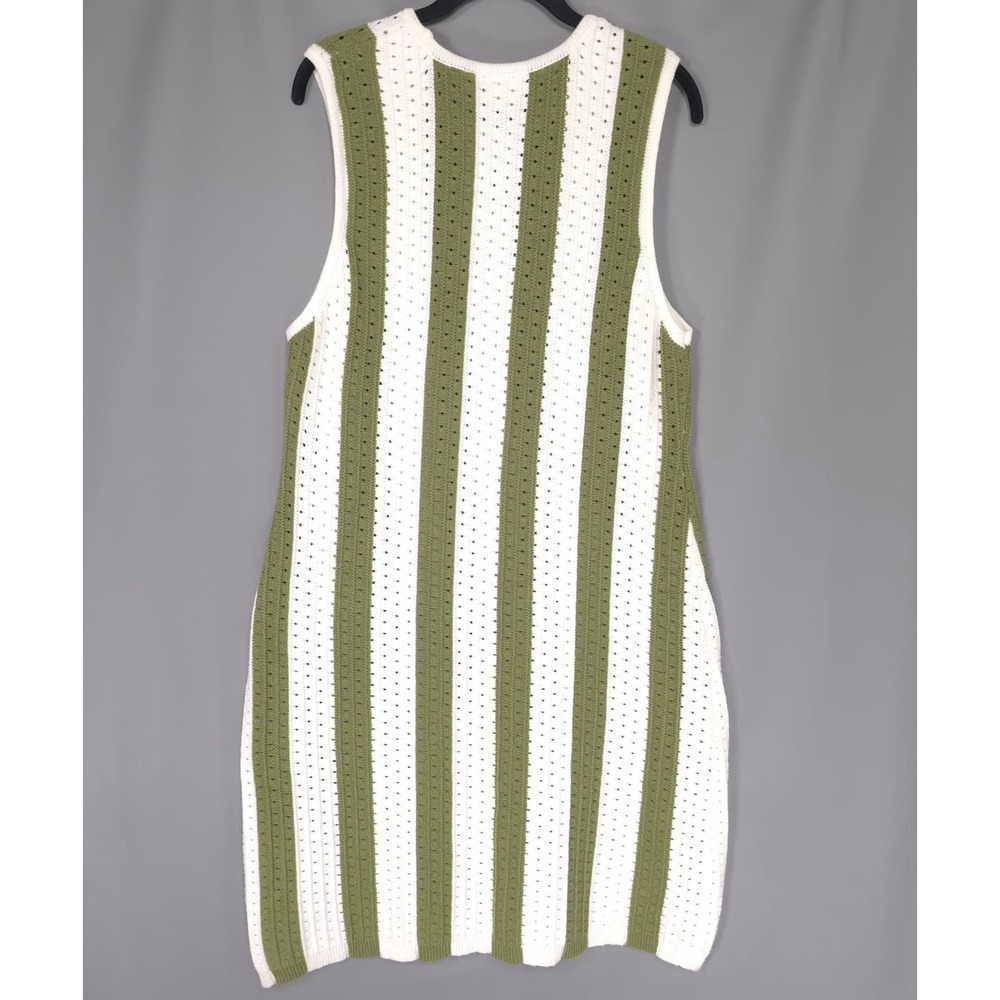ANTHROPOLOGIE DAILY PRACTICE New Knit Mini Dress XL Sleeveless Green Striped - Picture 8 of 16